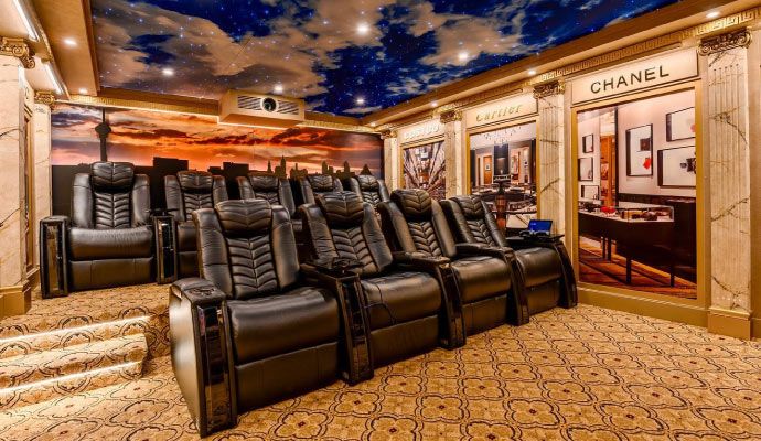 Arranged seats in luxurious home theater Arranged seats in luxurious home theater