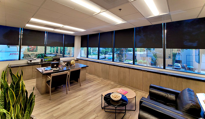 Clean windows in a commercial building