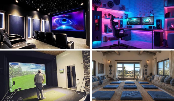 Collage of luxury amenities