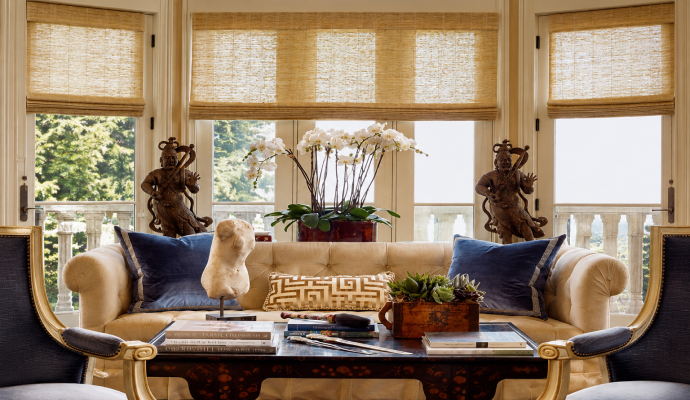 Conrad motorized shades installed on a living room window