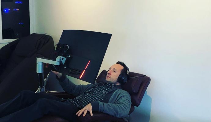 Gaming recliner setup