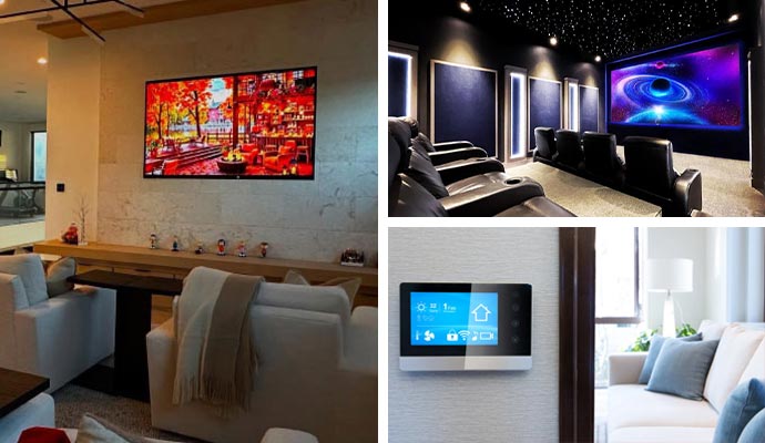 Collage of wired home automation systems