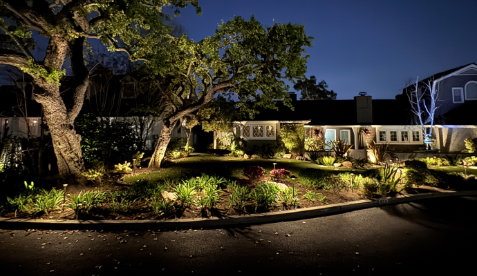 Residential outdoor landscape lighting
