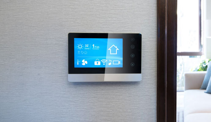 Smart home control panel in wall