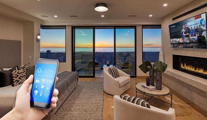 Smartphone smart home control living room