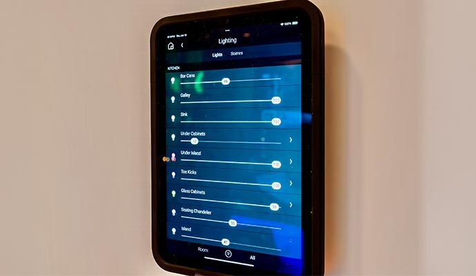 Wall mounted kitchen lighting control