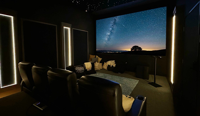 Home theater carpet and floor rug to reduce reflection