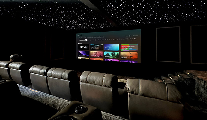 Home theater screen and speaker combination