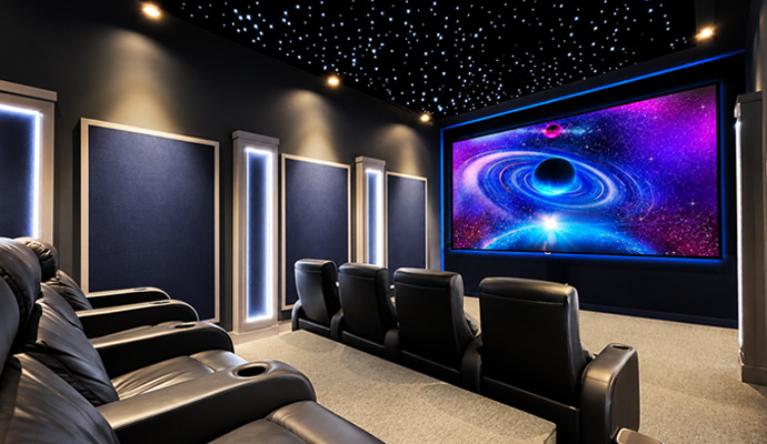 Luxury home theater sound system setup