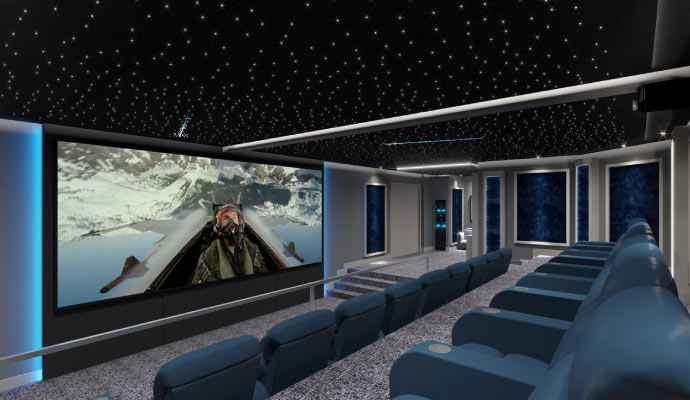 home theater setup in Benedict Canyon