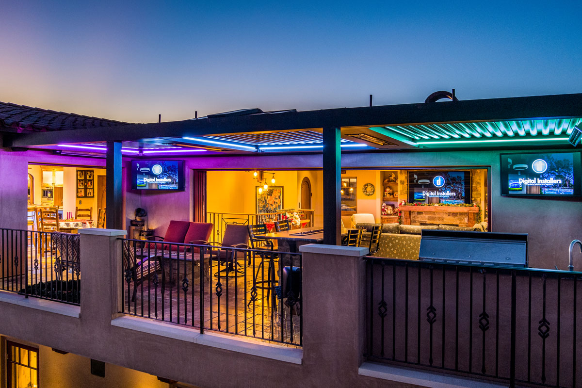 Amazing patio, outdoor tvs by Seura, Infratech Heateers, Sound system by Bowers and Wilkins