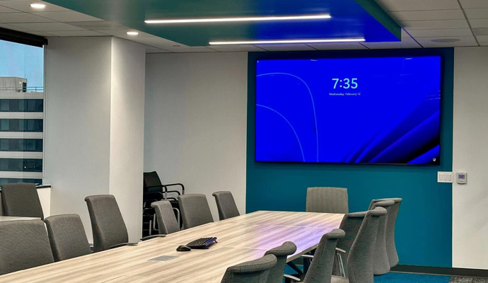 Large commercial display in conference room