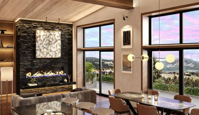Modern lighting installed in living room