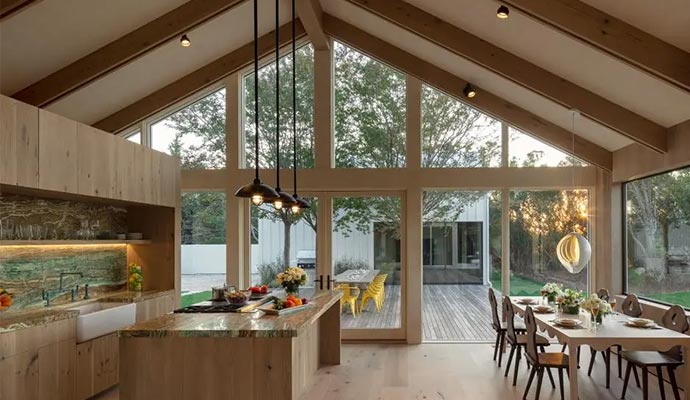 Modern open concept kitchen space