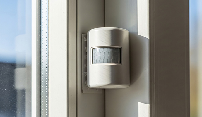 Motion detection sensor on window frame