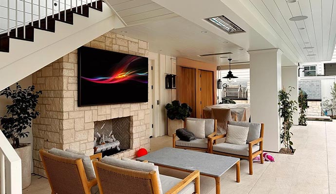 Outdoor theater with living space