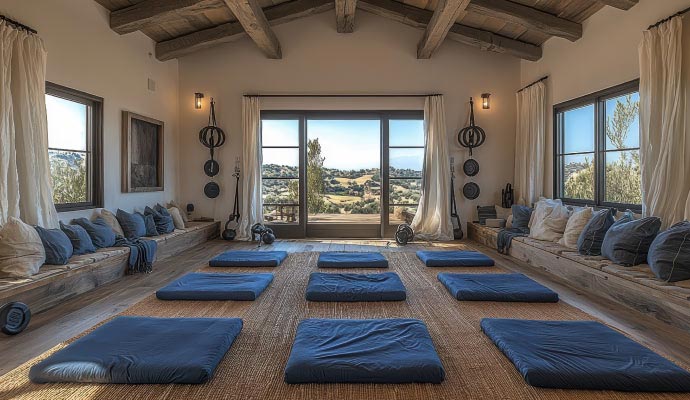 Rustic yoga studio