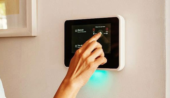 Alarm system touchscreen control panel
