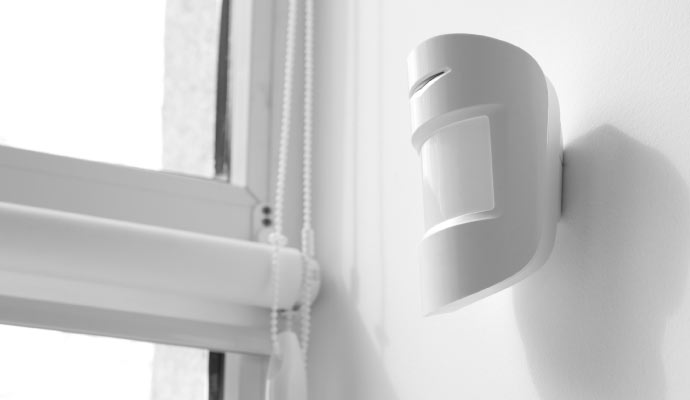 motion detector installed on a wall