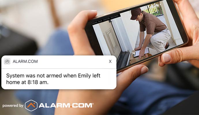 Security alert by alarm system