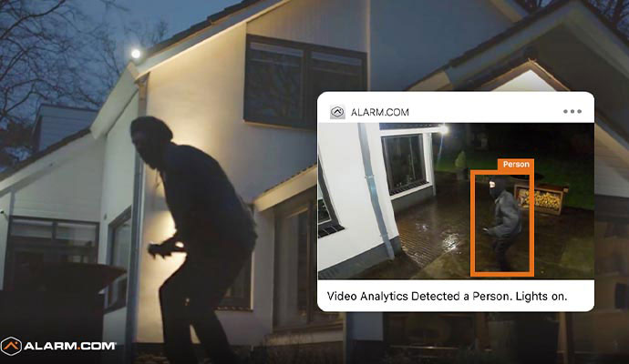 Security camera video analytics alert