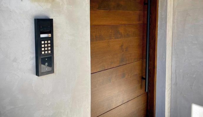 A door with smart lock system