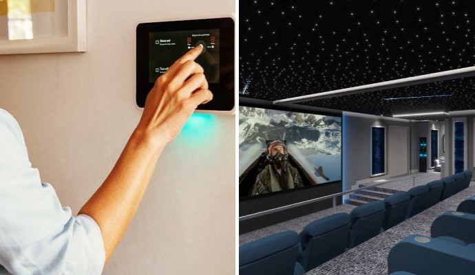 Modern home with automation system and high-end home theater