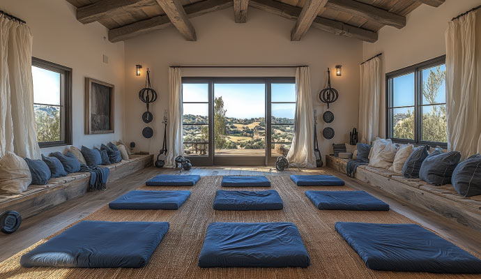 A well-organized meditation room