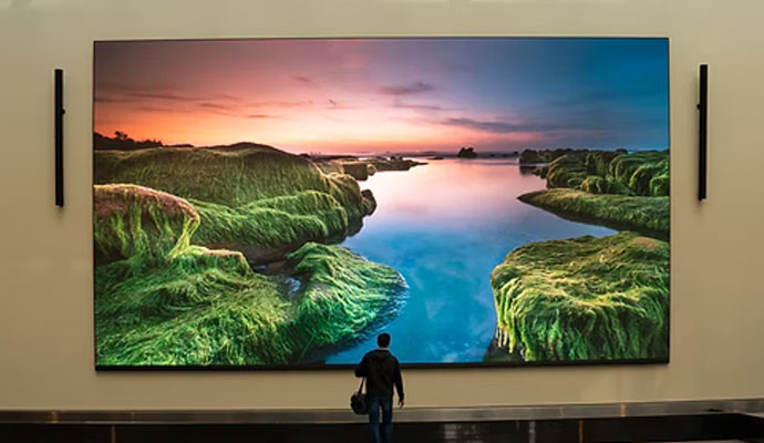 Video installed on the wall